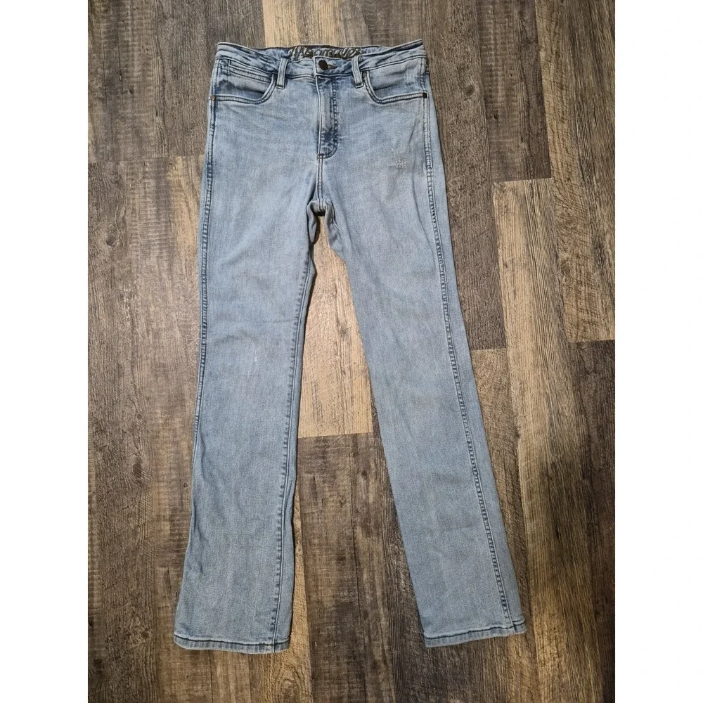 Wrangler Retro High Rise Slim Boot Jeans Mens 29x34 Light Wash Stretch Denim